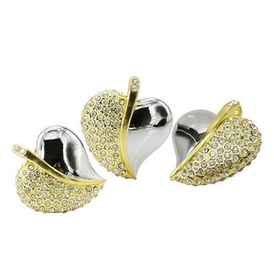 16GB Heart Shape USB Flash Drive USB Drives Memory Stick Thumb Drives USB 2.0 Disk Pen Drive Date Storage Flash Disk Jump Drive USB Stick USB Drive (Gold)