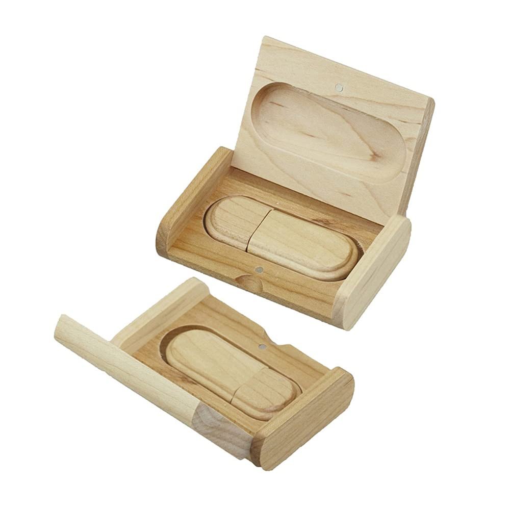 128GB Wood Box USB Flash Drive USB Drives Memory Stick Thumb Drives USB Stick USB 2.0 Pen Drive Date Storage Zip Drive Drive PenDrive External Storage (White)
