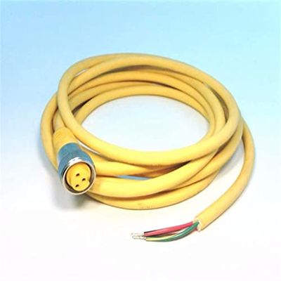 TURCK RKM 35-4M Single Ended, 7/8" MINIFAST, 4 Meter Length, Nickel Plated Brass Coupling, 3X16 AWG, PVC Jacket, CORDSET, U2038-20, Straight Female Connector