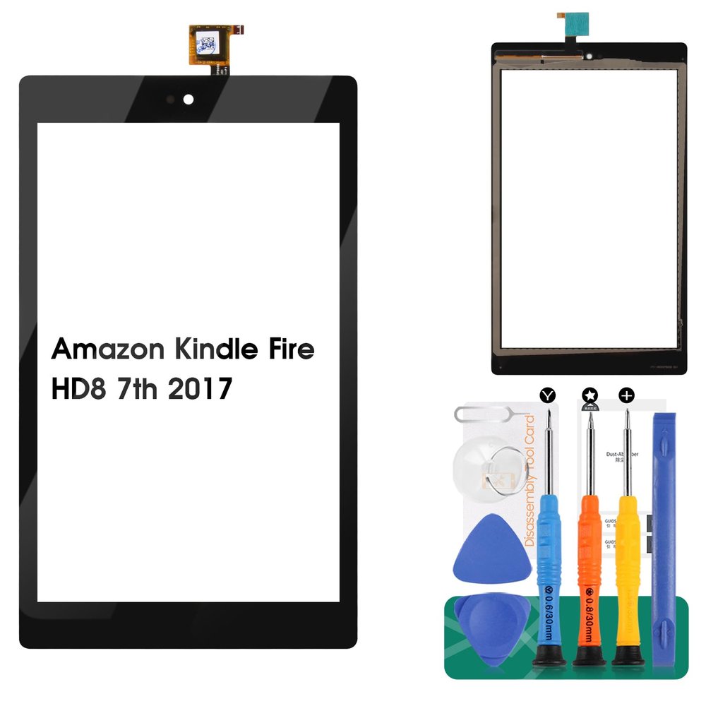 For Amazon Kind-le Fire HD8 7th Gen 2017 Release SX034QT Touch Screen Digitizer Glass Replacement Black