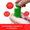 BASU eAlarm, America's #1 Trusted Premium Emergency Alarm, Proven Results as seen on TV, Up to 3X Smaller Than Generic Models (100 Pack for Amazon Business Buyers)  (PRO, Green) view 4