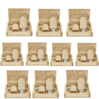 10PCS Maple Wood 2.0/3.0 USB Flash Drive with Wooden Box (2.0/32GB)
