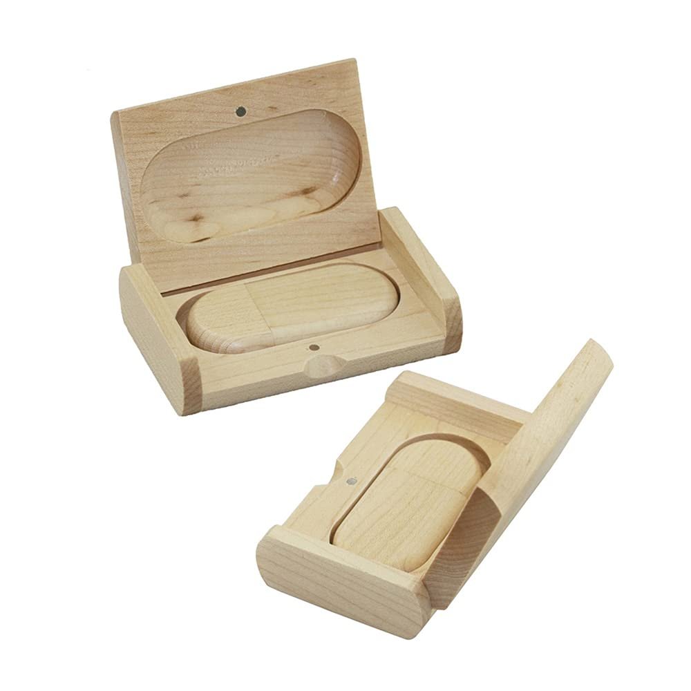 16GB Wood Box USB Flash Drive USB Drives Memory Stick Thumb Drives USB Stick USB 2.0 Pen Drive Date Storage Zip Drive Drive PenDrive External Storage (White)
