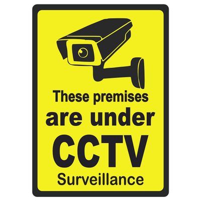 CVANU Warning Sign Sticker for CCTV Security Camera (Pack 10) CV-1