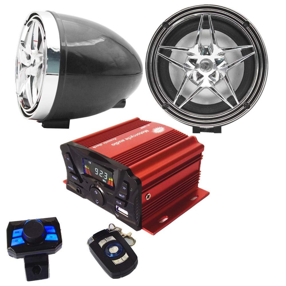 XYC 12V Motorcycle Waterproof FM USB 4 Channel 3 Inch UTV ATV Bluetooth Amplifier Sound System Audio Stereo Hand-Free Speakers Audio