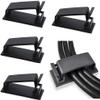 SOULWIT 50Pcs Self Adhesive Cable Management Clips, Cable Organizers Wire Clips Cord Holder for TV PC Ethernet Cable under Desk Home Office (Black) view 1