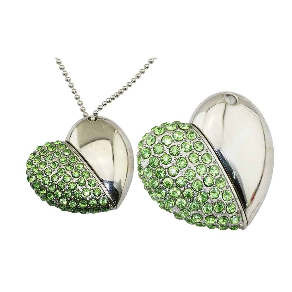 128GB Heart Shape USB Flash Drive USB Drives Memory Stick Thumb Drives USB 2.0 Disk Pen Drive Pen Drive Date Storage Flash Disk Zip Drive USB Stick USB Drive (Green)