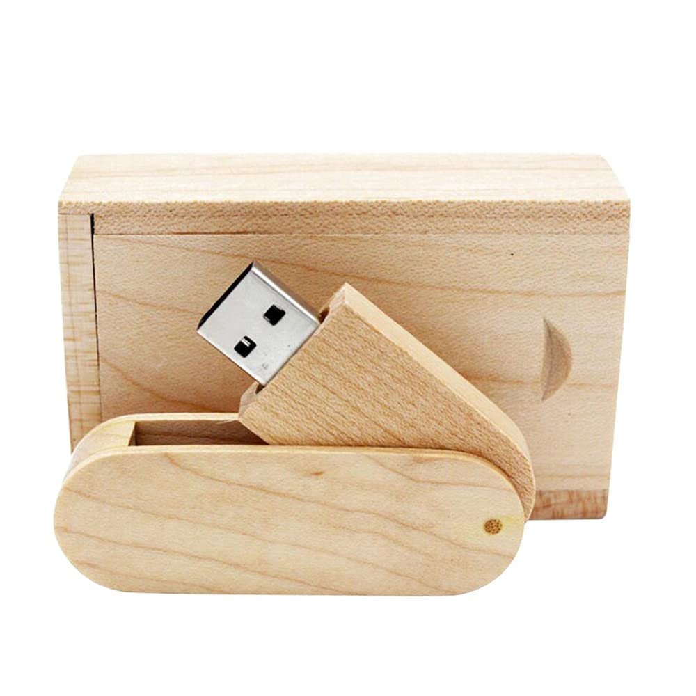 128GB Wood Box USB Flash Drive USB Drives Memory Stick Thumb Drives USB Stick USB 2.0 Pen Drive Date Storage Zip Drive Drive PenDrive External Storage (Maple)