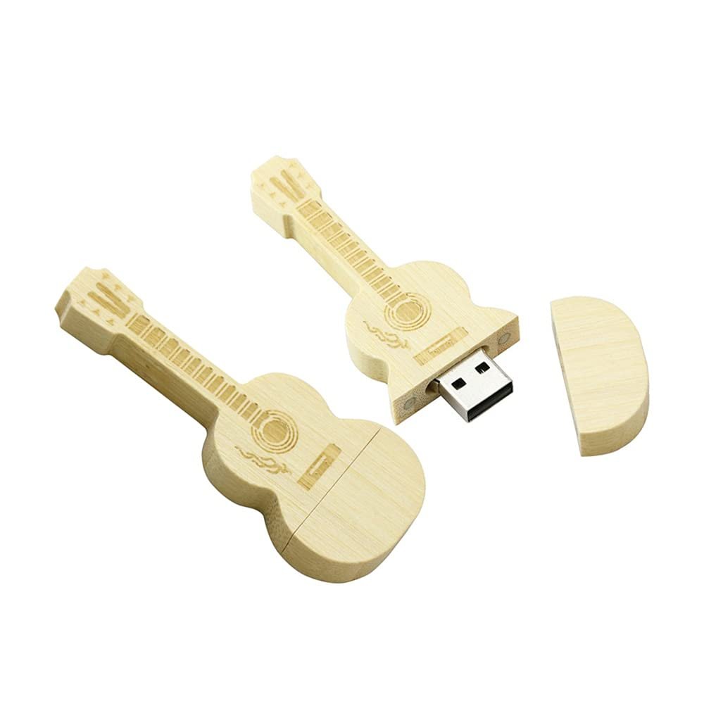 32GB Wood Guitar Shape USB Flash Drive USB Drives Memory Stick Thumb Drives USB Stick USB 2.0 Pen Drive Date Storage Zip Drive Drive PenDrive External Storage (Bamboo)
