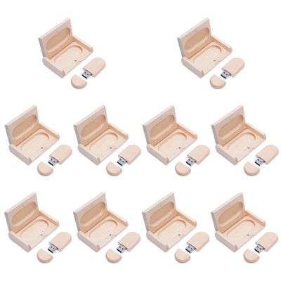 10PCS Maple Wood 2.0/3.0 USB Flash Drive with Wooden Box (2.0/4GB)