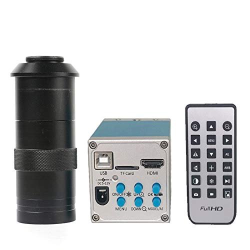 1080P 16MP HDMI USB TF Card Recording Industrial Video Microscope Camera & Remote Control & 100X C-Mount Lens Electronic Repair