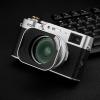 Haoge LH-ES3 Square Metal Lens Hood Hollow Out Designed with 49mm Adapter Ring for Fujifilm Fuji FinePix X100 X100S X100T X70 X100F X100V Camera Replaces Fujifilm LH-X100 AR-X100 LH-X70 Silver view 2