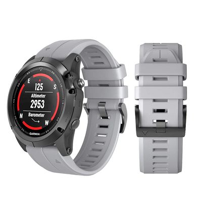 DKEnjoy Silicone Quick Release Wrist Band Replacement Bracelet Watch Strap for Garmin Fenix 5X/Fenix 5X Plus/Fenix 3/Fenix 3 HR Smartwatch (Gray)
