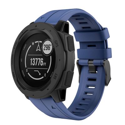 DKEnjoy Silicone Quick Release Wrist Band Replacement Bracelet Watch Strap for Garmin Instinct Smartwatch (Navy)