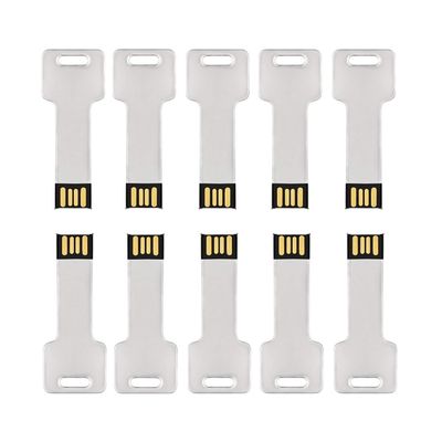 10Pack 2.0 USB Flash Drive Metal Key Design Metal Key Shaped Memory Stick USB Disk (2.0/64GB, Silver-2)