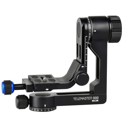 SLIK 246108 Gimbal Head Telemaster 800 Arca-Swiss Standard Compatible with 2 Quick Shoes, Maximum Load Capacity 6.6 lbs (3 kg)