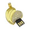 128GB Heart Shape USB Flash Drive USB Drives Memory Stick Thumb Drives USB 2.0 Disk Pen Drive Pen Drive Date Storage Flash Disk Zip Drive USB Stick USB Drive (Gold) view 2
