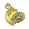 128GB Heart Shape USB Flash Drive USB Drives Memory Stick Thumb Drives USB 2.0 Disk Pen Drive Pen Drive Date Storage Flash Disk Zip Drive USB Stick USB Drive (Gold) view 4