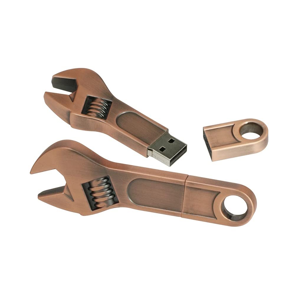 16GB Metal Wrench Shape USB 2.0 Flash Drive Pen Drive Memory Stick USB Stick USB Drive Flash Disk Thumb Drive USB Disk USB Stick U Disk PenDrive (Bronze)