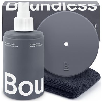 Boundless Audio Record Cleaning Solution - 6.75oz Vinyl Cleaner Fluid, Vinyl Cleaner Cloth & Record Label Protector