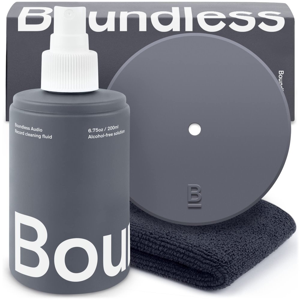 Boundless Audio Record Cleaning Solution - 6.75oz Vinyl Cleaner Fluid, Vinyl Cleaner Cloth & Record Label Protector