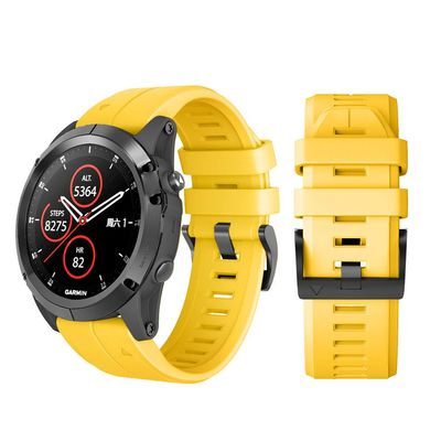 DKEnjoy Silicone Quick Release Wrist Band Replacement Bracelet Watch Strap for Garmin Fenix 5X/Fenix 5X Plus/Fenix 3/Fenix 3 HR Smartwatch (Yellow)