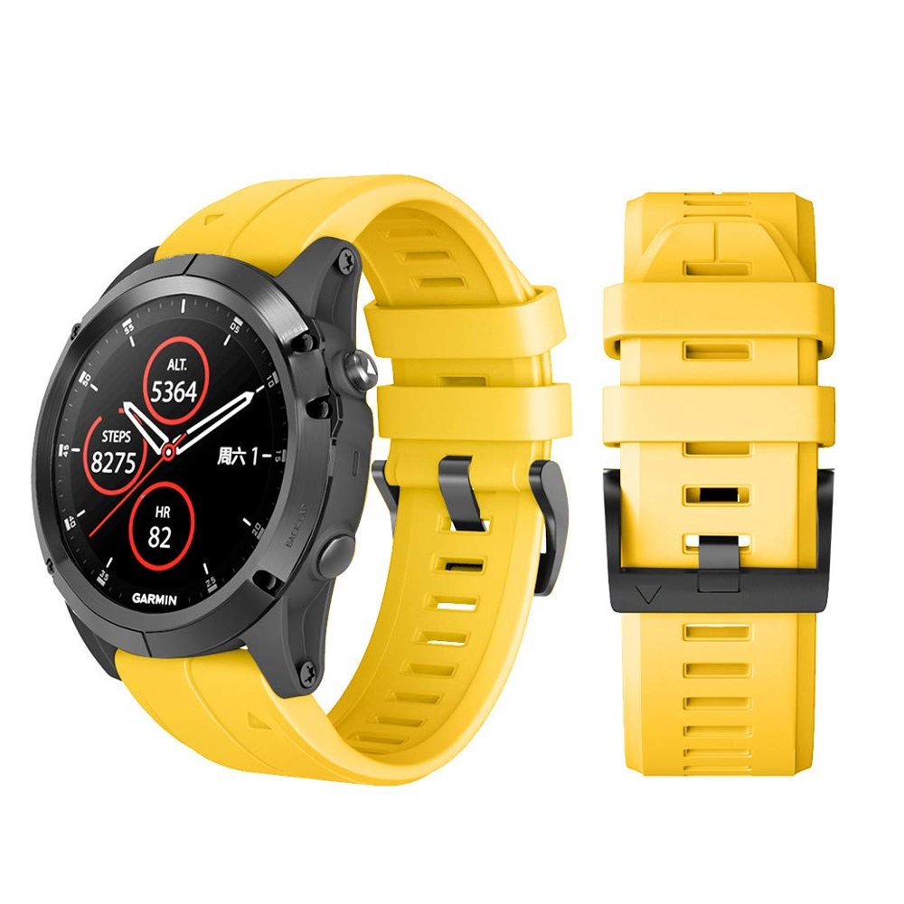 DKEnjoy Silicone Quick Release Wrist Band Replacement Bracelet Watch Strap for Garmin Fenix 5X/Fenix 5X Plus/Fenix 3/Fenix 3 HR Smartwatch (Yellow)