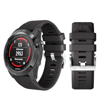 DKEnjoy Silicone Quick Release Wrist Band Replacement Bracelet Watch Strap for Garmin Fenix 5X/Fenix 5X Plus/Fenix 3/Fenix 3 HR Smartwatch (Black)