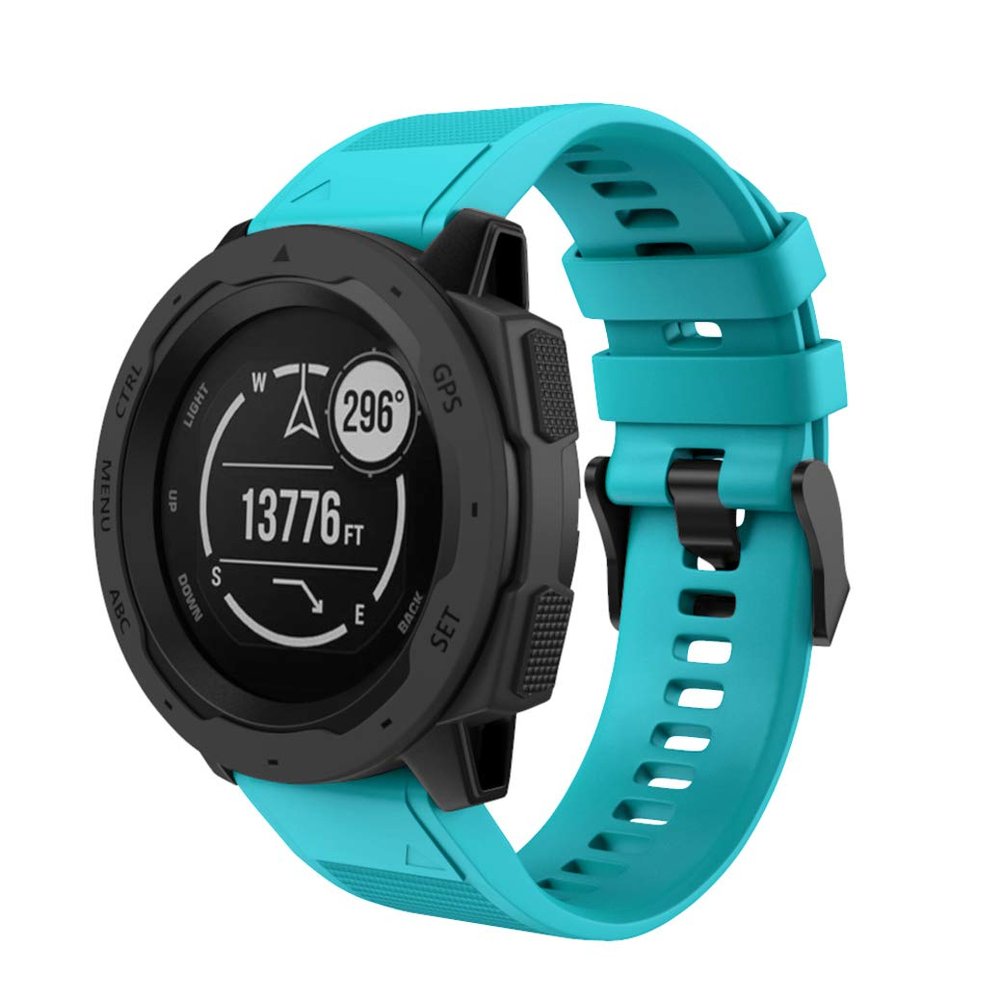 DKEnjoy Silicone Quick Release Wrist Band Replacement Bracelet Watch Strap for Garmin Instinct Smartwatch (Rock Blue)