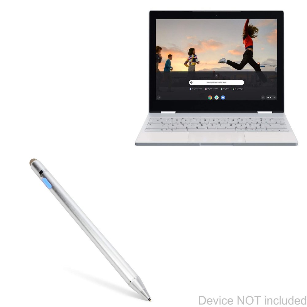 BoxWave Stylus Pen Compatible with Google Pixelbook - AccuPoint Active Stylus, Electronic Stylus with Ultra Fine Tip - Metallic Silver