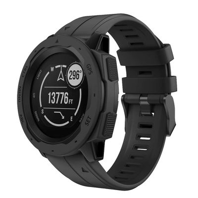 DKEnjoy Silicone Quick Release Wrist Band Replacement Bracelet Watch Strap for Garmin Instinct Smartwatch (Black)