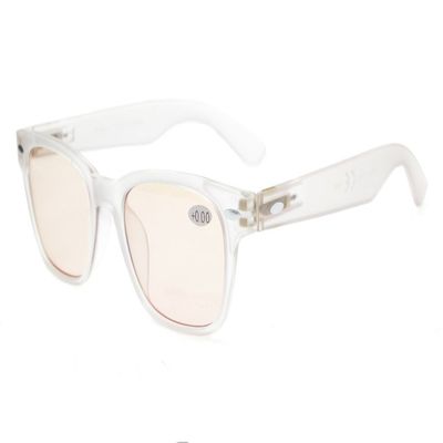 Eyekepper Computer Glasses Comfortable Tinted Lens Computer Eyeglasses,Matte Clear Frame +0.75