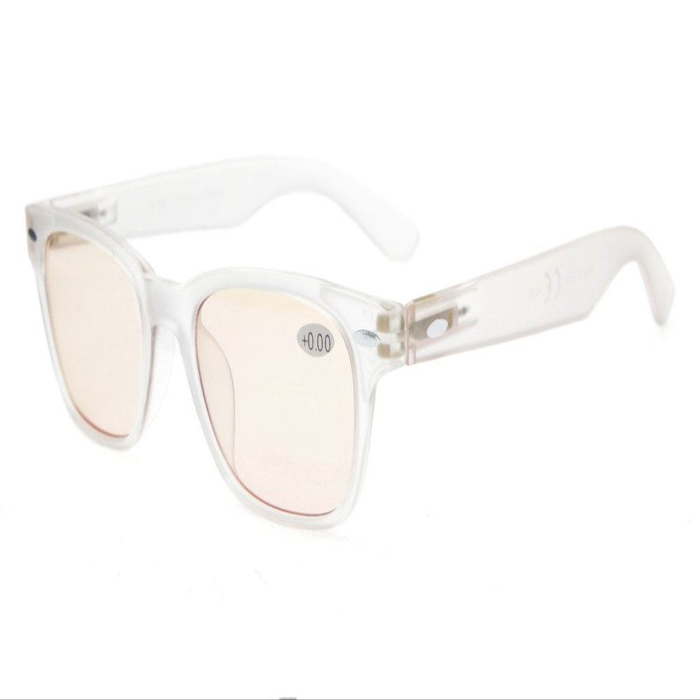 Eyekepper Computer Glasses Comfortable Tinted Lens Computer Eyeglasses,Matte Clear Frame +0.75