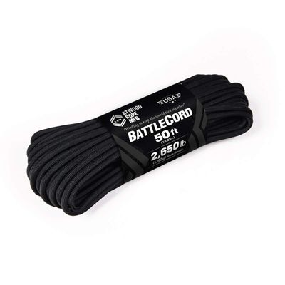 Atwood Rope MFG 5.6MM BattleCord - 2650lb Tensile Strength (Black, 50)