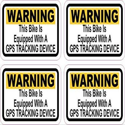 StickerTalk Bike Equipped with GPS Tracking Stickers, 2.5 inches by 1.5 inches