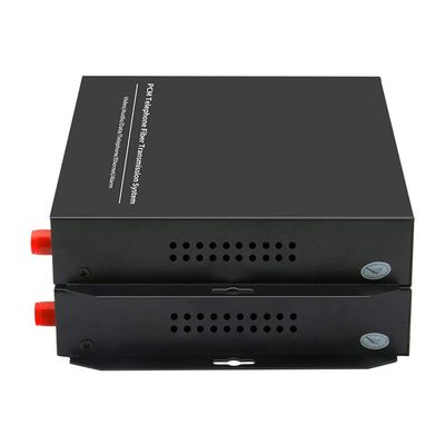 Jeirdus 1Pair 8 Channel PCM Voice Telephone Fiber Optical Media Converters Extender Adapter Single Mode FC Fiber Optic Port Caller ID FAX with 10/100M Ethernet