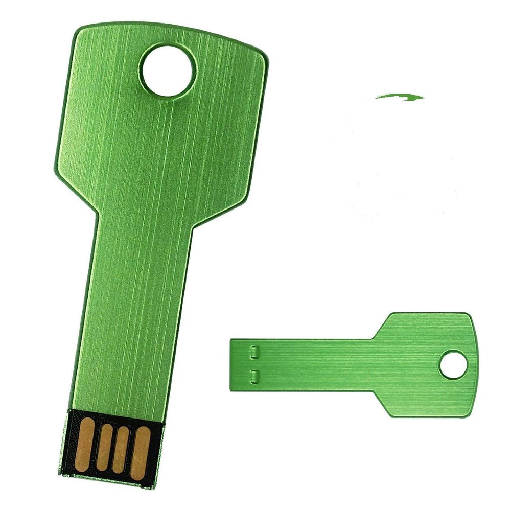 10Pack 2.0 USB Flash Drive Metal Key Design Metal Key Shaped Memory Stick USB Disk (2.0/128GB, Green)