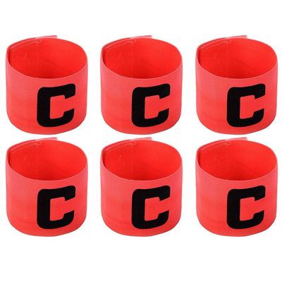 Onwon 6 Pieces Elastic Soccer Captain Armband Adjustable Football Basketball Player Bands for Adult Youth (Rose Red)