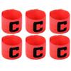Onwon 6 Pieces Elastic Soccer Captain Armband Adjustable Football Basketball Player Bands for Adult Youth (Rose Red) view 1