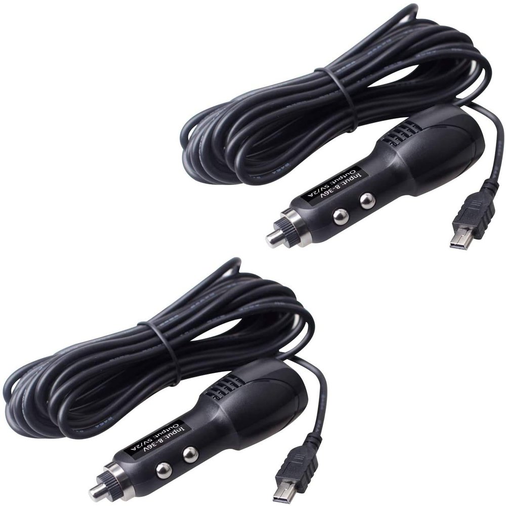 Dash Cam Charger Mini USB, Car Charger with USB Port Compatible with APEMAN, Rexing, Byakov, AKASO, Crosstour, Trekpow, Pruveeo, OldShark, Garmin and Most Other, Android Devices (11.5FT) 2 Pack