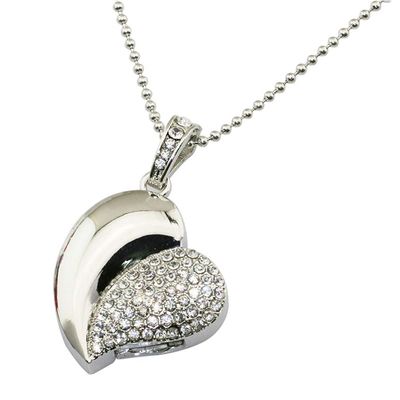 32GB Heart Shape USB Flash Drive USB Drives Memory Stick Thumb Drives USB 2.0 Disk Pen Drive Pen Drive Date Storage Flash Disk Zip Drive USB Stick USB Drive (Silver)
