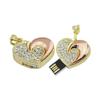 16GB Heart Shape USB Flash Drive USB Drives Memory Stick Thumb Drives USB 2.0 Disk Pen Drive Date Storage Zip Drive Jump Drive USB Stick USB Drive (Gold) view 1