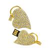 128GB Heart Shape USB Flash Drive USB Drives Memory Stick Thumb Drives USB 2.0 Disk Pen Drive Pen Drive USB Drive Date Storage Flash Disk Zip Drive USB Stick (Gold) view 1