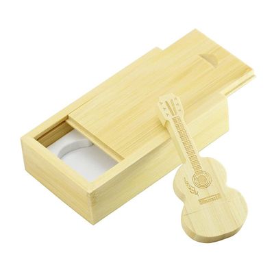 128GB Wood Guitar Shape + Box USB Flash Drive USB Drives Memory Stick Thumb Drives USB Stick USB 2.0 Pen Drive Date Storage Zip Drive Drive PenDrive External Storage (Bamboo)