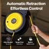 ReelWorks Extension Cord Reel Retractable 12AWG x 50' Foot 3C/SJTOW Glow Strip Cable and Lightup Triple Tap Connector Advanced Slow Retraction Technology (SRT) view 2