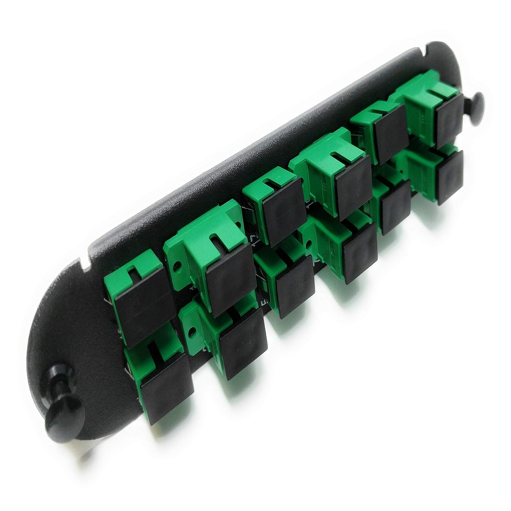 RiteAV - CCH SC/SC (12 Port Simplex w/12 Fiber Connectors) Adapter Patch Panel (Non-LGX) Lime Green/Black (50/125) for Lime Green OM5 Multimode 100Gb