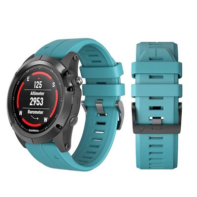 DKEnjoy Silicone Quick Release Wrist Band Replacement Bracelet Watch Strap for Garmin Fenix 5X/Fenix 5X Plus/Fenix 3/Fenix 3 HR Smartwatch (Rock Blue)