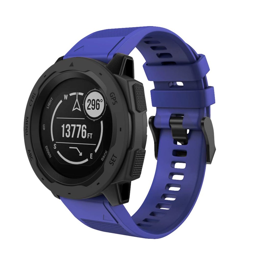 DKEnjoy Silicone Quick Release Wrist Band Replacement Bracelet Watch Strap for Garmin Instinct Smartwatch (Rolay Blue)
