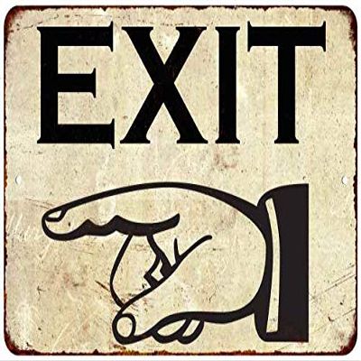 Exit Left Vintage Retro Reproduction Gift 8 x 12 Matte Finish Metal 108120067070