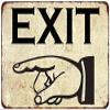 Exit Left Vintage Retro Reproduction Gift 8 x 12 Matte Finish Metal 108120067070 view 1